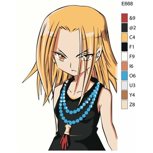 Детская Картина по номерам E668 Аниме Shaman King (Шаман Кинг). Анна Y Кёяма 20х30 детская картина по номерам e655 аниме shaman king шаман кинг хироюки такэи 20х30