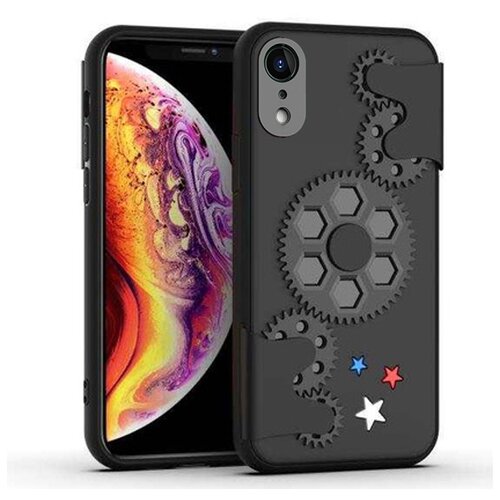 фото Чехол силиконовый для iphone xr 6.1" spinner series (антистресс) черный grand price