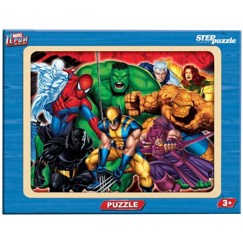 Рамка-вкладыш Step puzzle Герои Marvel (89126), 20 дет. рамка вкладыш step puzzle весёлая математика посчитай ка 89206 20 дет