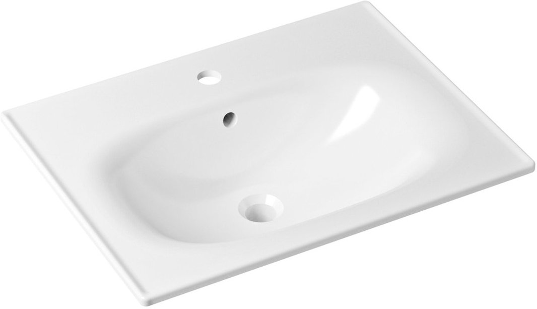 Врезная раковина в ванную Lavinia Boho Bathroom Sink 33312010: умывальник из фарфора 60 см, прямоугольный, цвет глянцевый белый