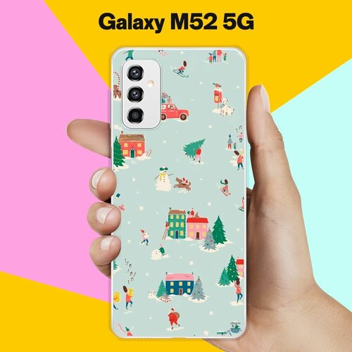 Силиконовый чехол на Samsung Galaxy M52 5G Узор новогодний / для Самсунг Галакси М52