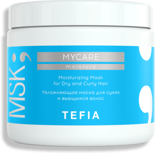 Tefia Mycare Moisture Moisturizing Mask for Dry and Curly Hair - Тефия Май Кэйр Мойсчер Увлажняющая маска для сухих и вьющихся волос, 500 мл -