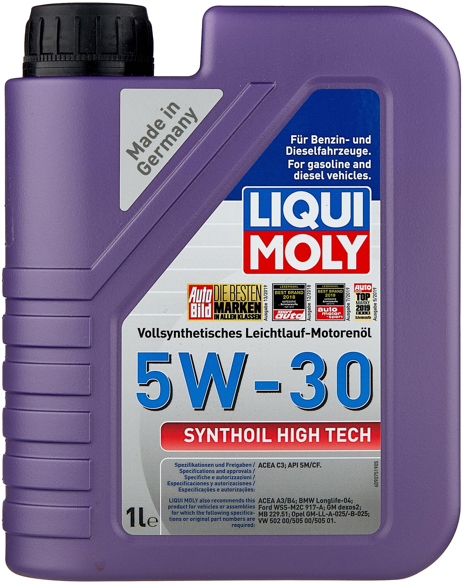 Синтетическое моторное масло LIQUI MOLY Synthoil High Tech 5W-30, 1 л