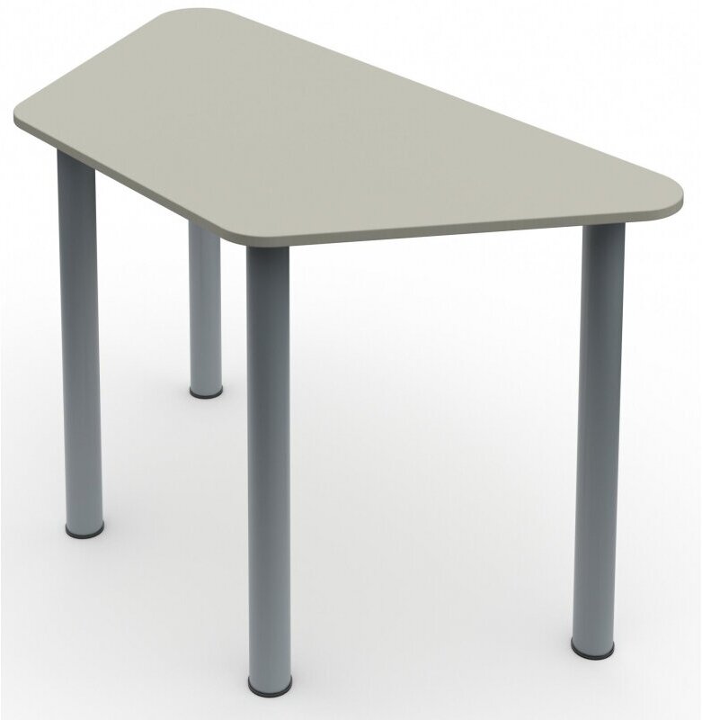 фото Парта МЕТ-Стол ученич. трапеция круг. Опор.1200х600х760 серый/сер