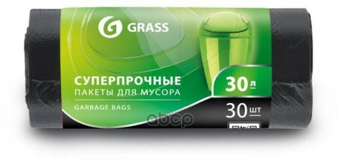 Мешок Для Мусора Пнд В Рулоне 30л. 10 Мкр. (Черный) (Рул. 30 Шт) Grass Pp0022 GraSS арт. PP0022