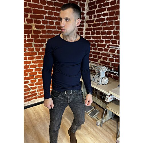 фото Лонгслив ropshop, хлопок, размер xl, синий