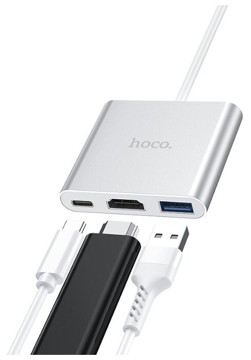 хаб Type-C на USB3.0 + HDMI + PD Hoco HB14