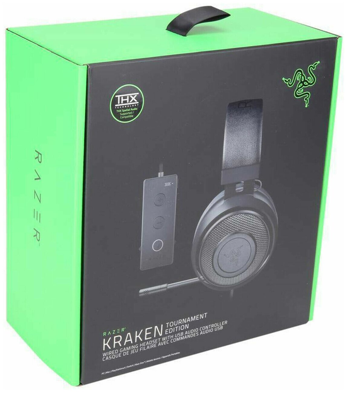 Гарнитура игровая RAZER Kraken Tournament, для компьютера, мониторные, черный [rz04-02051000-r3m1]