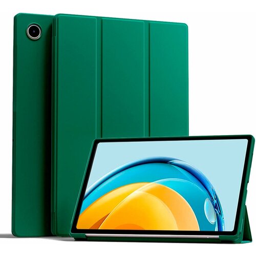 Чехол для планшета Huawei MatePad SE 10.4 дюйма (AGS5-W09/L09), из мягкого силикона, трансформируется в подставку (темно-зеленый)