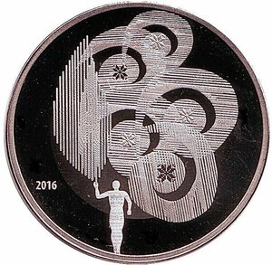 Памятная монета 1 рубль Олимпийское движение. Беларусь, 2016 г. в. Proof