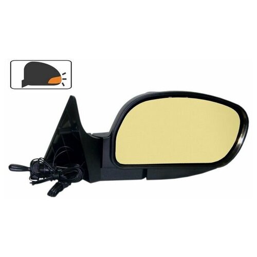 Зеркало боковое правое ВАЗ 2110-2112 модель НТ-10 УАО Волна с тросовым приводом регулировки с сферическим отражателем золотистого тона системой обогрева и указателем поворота 2200₽