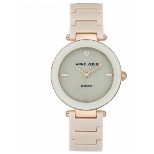 Наручные часы ANNE KLEIN Ceramic Diamond 104076, золотой, белый часы anne klein 1412rgwt