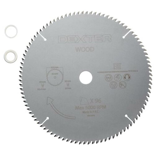 Пильный диск по дереву Dexter FD-E033053096T, 305x30 мм, 96 Т