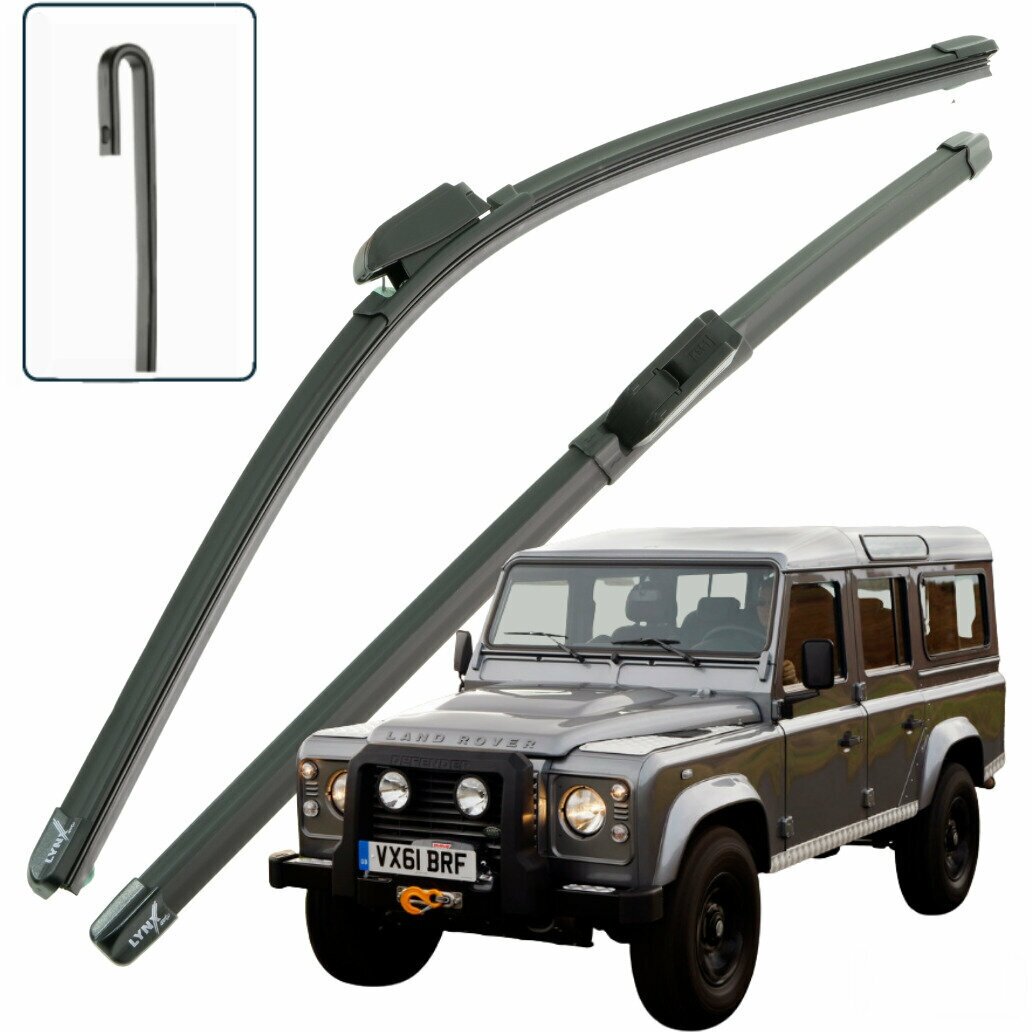 Дворники Land Rover Defender (1) 90 110 Ленд Ровер Дефендер 5 дв рест 2007 2008 2009 2010 2011 2012 2013 2014 2015 2016 бескаркасные 350мм-350мм 2 шт