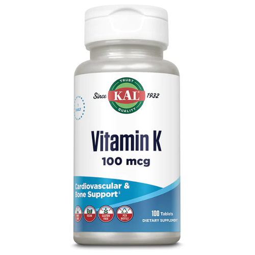 Таблетки KAL Vitamin K, 100 г, 100 мкг, 100 шт.