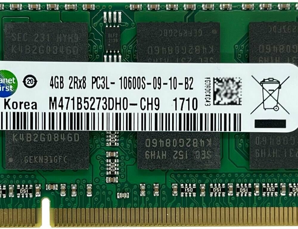 Оперативная память Samsung SODIMM DDR3L 4Гб 1333 mhz