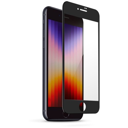 Uniq стекло для iPhone SE (2022/20) OPTIX Vivid (true colors) Clear/Black uniq стекло для iphone 13 13 pro optix vivid true colors clear black
