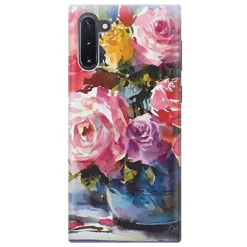 фото Чехол - накладка artcolor для samsung galaxy note 10 с принтом "акварельный букет цветов" re:pa