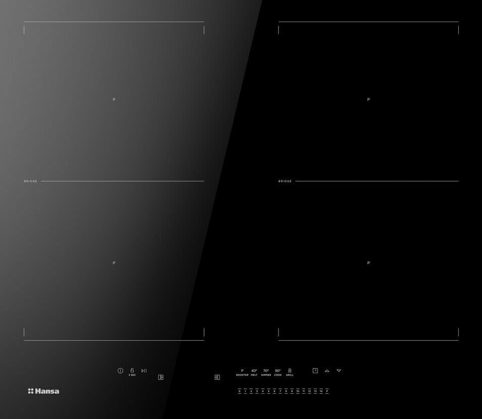 Варочная поверхность индукционная Hansa BHI67116 встраиваемая, 60 см, функция блокировки управления и поддержания тепла, стеклокерамика с сенсорным управлением - фотография № 1