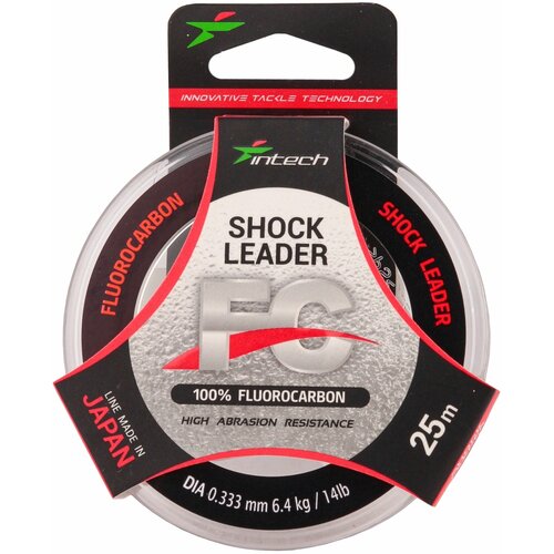 флюорокарбоновая леска owner hq shock leader fluorocarbon 0 478мм 50м Флюорокарбон Intech FC Shock Leader 25м (0.333mm (6.4kg / 14lb))