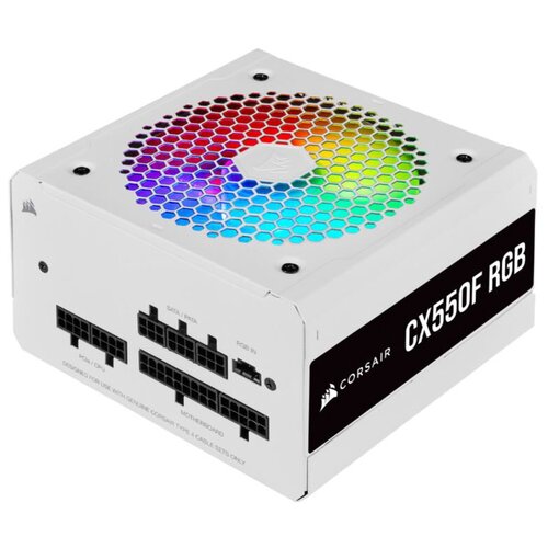 Блок питания Corsair CX550F RGB White 550W 80 Plus Bronze, полностью модульный (CP-9020225-EU)