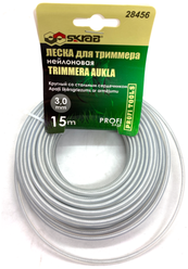 Леска для триммера 3 мм*15 м сталь/круглый/сердечник PROFI BASF Skrab 28456