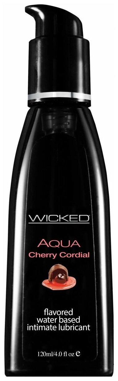 26522 Wicked Aqua Cherry Cordial, 120 мл. Лубрикант со вкусом вишневого ликера