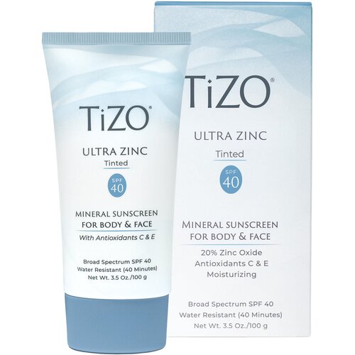 TIZO Тонирующий солнцезащитный крем для лица и тела SPF40 Ultra Zinc Tinted 100 гр