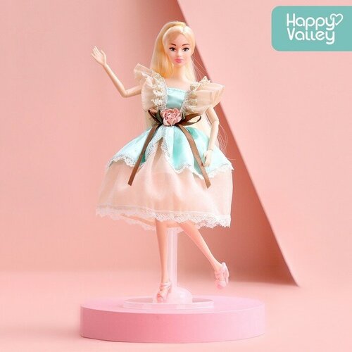Happy Valley Кукла-модель шарнирная «Нежные мечты», в бежево-бирюзовом платье