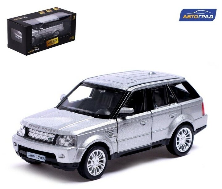 Машина металлическая LAND ROVER RANGE ROVER SPORT,1:32, открываются двери, инерция, цвет серый