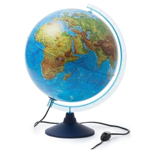 фото "интерактивный глобус земли физико-политический, рельефный, 32см., с подсветкой + развивающий атлас ""мир вокруг тебя"" + vr очки" globen