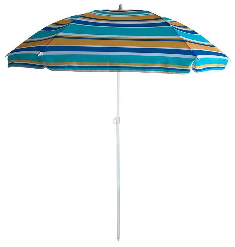 Зонт пляжный BU-61, диаметр 130см, складная штанга 170см, , цвет синий в полоску