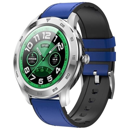 Часы Smart Watch DT98 GARSline серебристые (ремешок синяя экокожа) смарт часы borofone bd5 smart sports watch серебристые