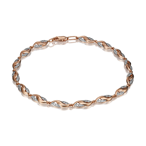 PLATINA jewelry Золотой браслет с фианитами 05-0512-00-401-1110-24, размер 17