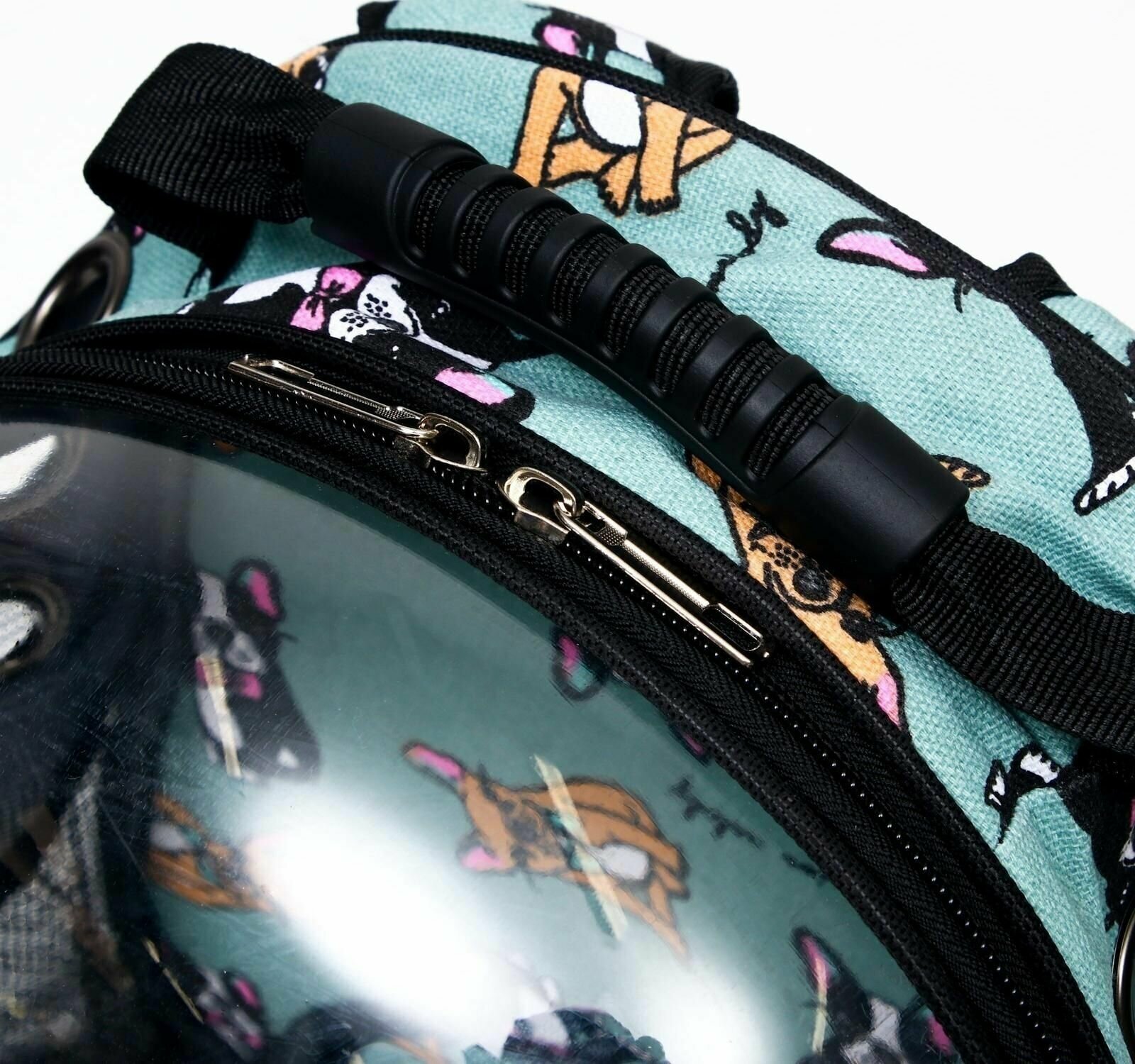 Рюкзак для переноски кошек и собак прозрачный «Силуэты», 31 х 28 х 42 см - фотография № 6