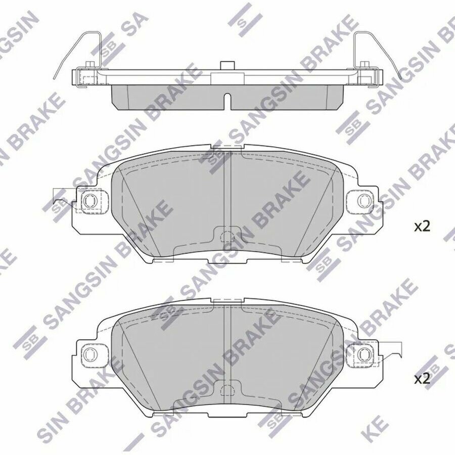 Колодки тормозные задние Sangsin Brake для MAZDA CX-5 / CX-5II, 4 шт