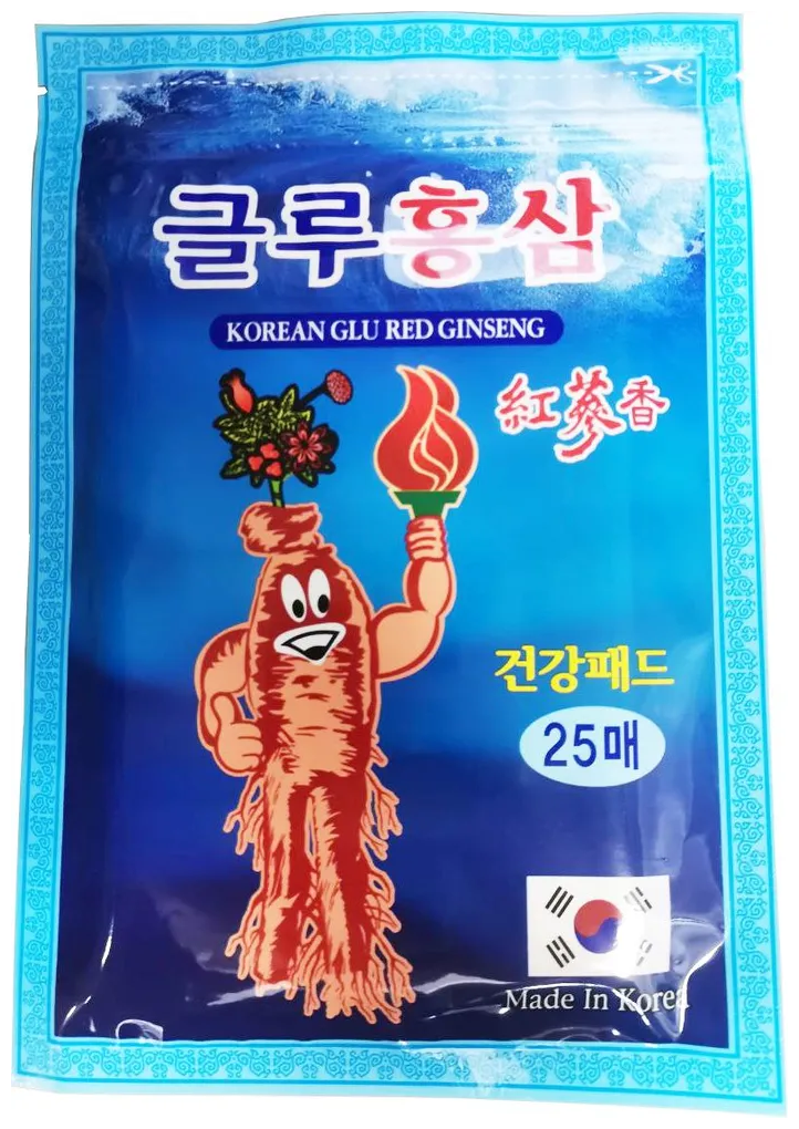 Пластырь обезболивающий с глюкозамином и красным женьшенем Korean Glu Red Ginseng 25 шт.