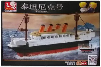 Конструктор пластиковый корабль Sluban "Титаник", 194 детали