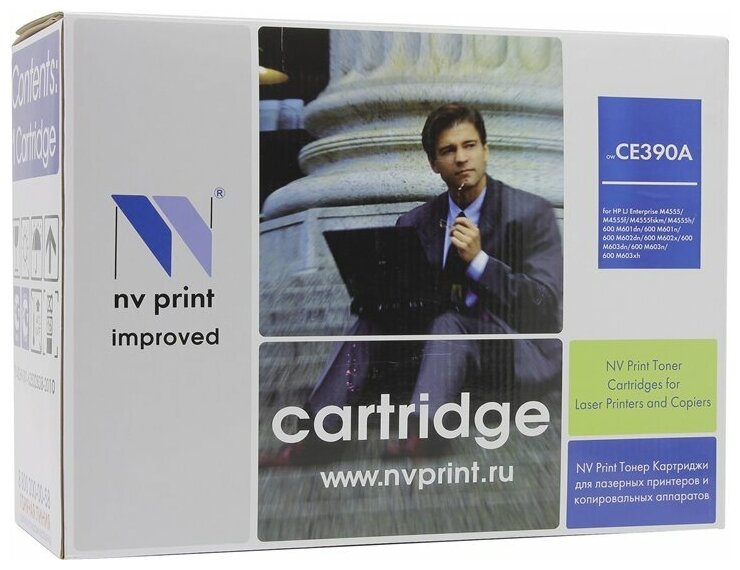 Совместимый картридж NV Print NV-CE390A (NV-CE390A) для HP LaserJet Enterprise 600 M601dn, M601n, M602dn, M602n, M602x, M603dn, M603