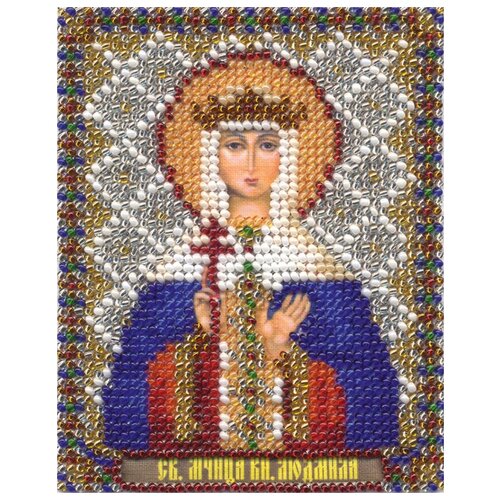 фото Panna набор для вышивания бисером икона святой мученицы княгини людмилы 8.5 х 11 см (cm-1365)
