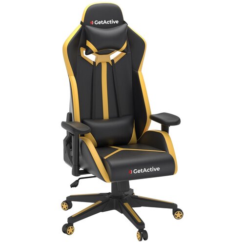 фото Компьютерное кресло getactive day-off игровое, обивка: искусственная кожа, цвет: желтый/черный