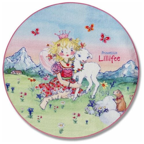 Ковер Boing Carpet Prinzessin Lillifee 102, зелено-голубой, 1.3 х 1.3 м, 1.3 м