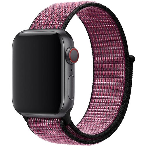Ремешок для смарт-часов Apple Watch Series 1 2 3 4 SE 5 6 7 8 ultra нейлоновый тканевый браслет 42/44/45/49 мм, розовый черный с полосками