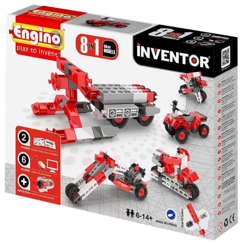 конструктор engino inventor motorized 3030 30 models set 120 дет Конструктор ENGINO Inventor (Pico Builds) 0832 Мотоциклы, 71 дет.