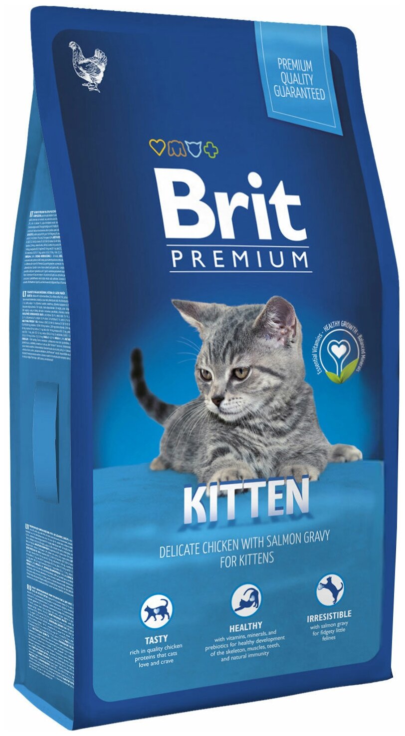 Brit Premium Cat Kitten для котят, беременных и кормящих кошек Курица, 8 кг. - фотография № 1