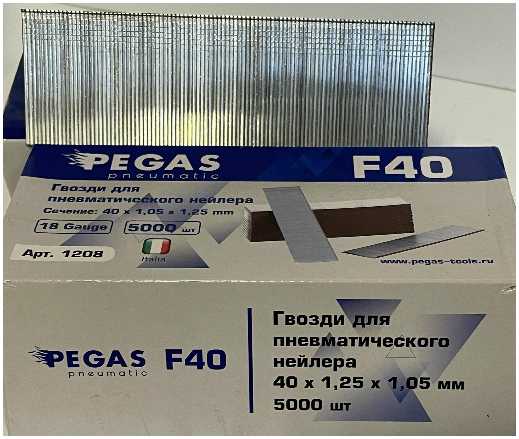 Гвозди отделочные для нейлера тип 18 PEGAS F40 УП. 5000 ШТ. - фотография № 6