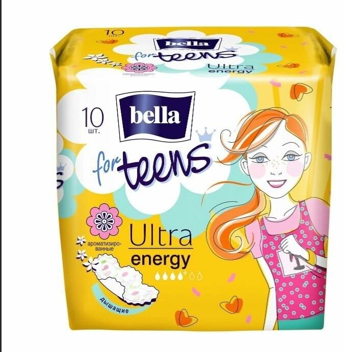 Прокладки BELLA for teens Ultra energy, для подростков, супертонкие, 10 шт (5900516302405)