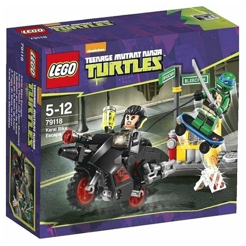 набор фигурок черепашки ниндзя teenage mutant ninja turtles 4 шт Конструктор LEGO Teenage Mutant Ninja Turtles 79118 Побег Караи на мотоцикле, 88 дет.