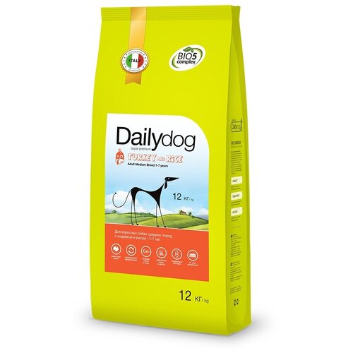 Сухой корм для собак DailyDog индейка, с рисом 1 уп. х 1 шт. х 12 кг (для средних пород) сухой корм для щенков dailydog индейка с рисом 1 уп х 1 шт х 1 5 кг для