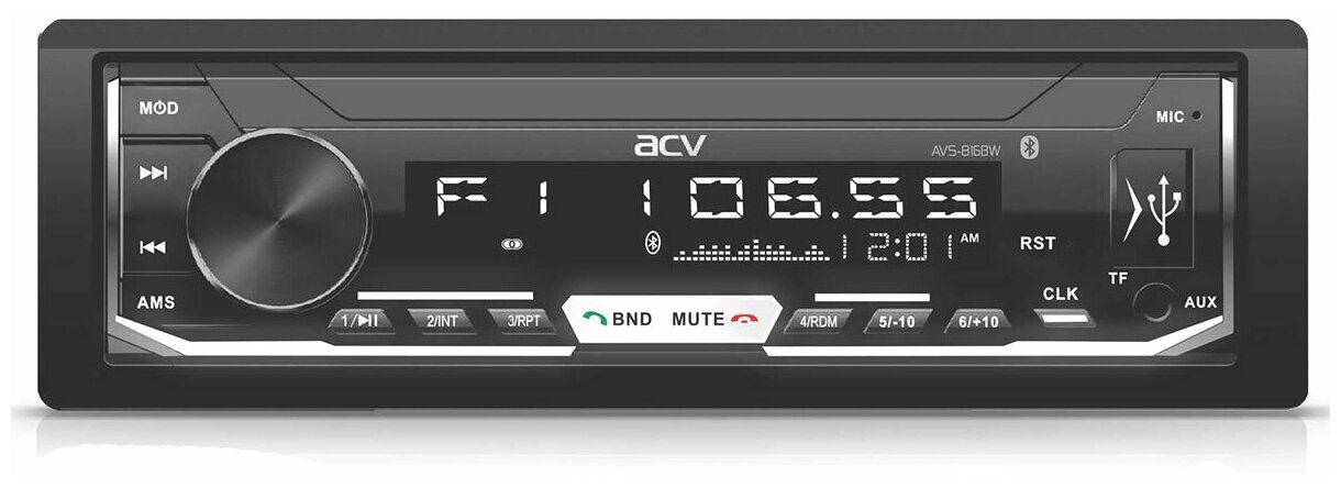 Магнитола FM/USB/SD/AUX с Bluetooth ACV AVS-816BW